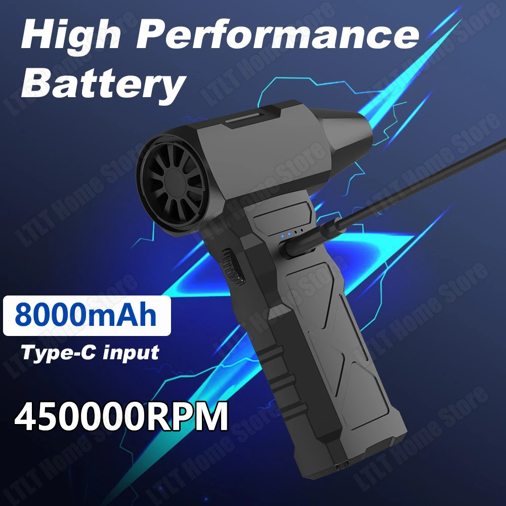 

Mini Powerful Air Blower 450000RPM 52m/s Brushless Motor Portable Turbo Jet Fan Blower Battery Air Duster Blower For Car Leaves