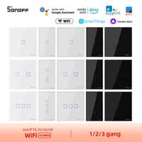 Sonoff T2 T3 TX Smart Wifi 433 Wall Switches White Black 1/2/3 Gang Touch Switch Works With Alexa Smartthings Google Alice IFTTT