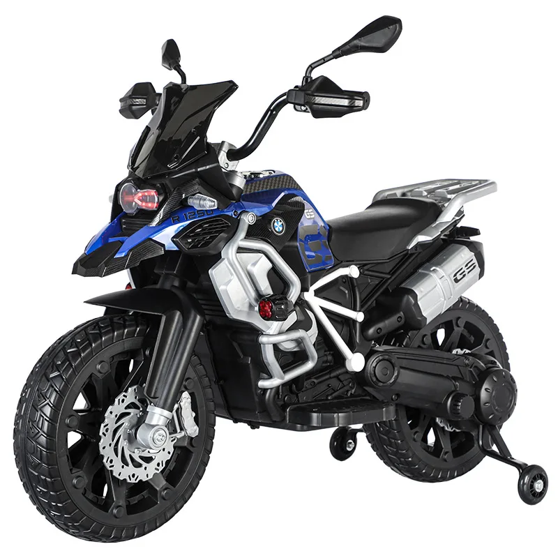 Motocicleta todoterreno eléctrica para niños - Bicicleta recargable de 2 a 8 años con luces LED/Música y sonido de motor de simulación Coche eléctrico para niños