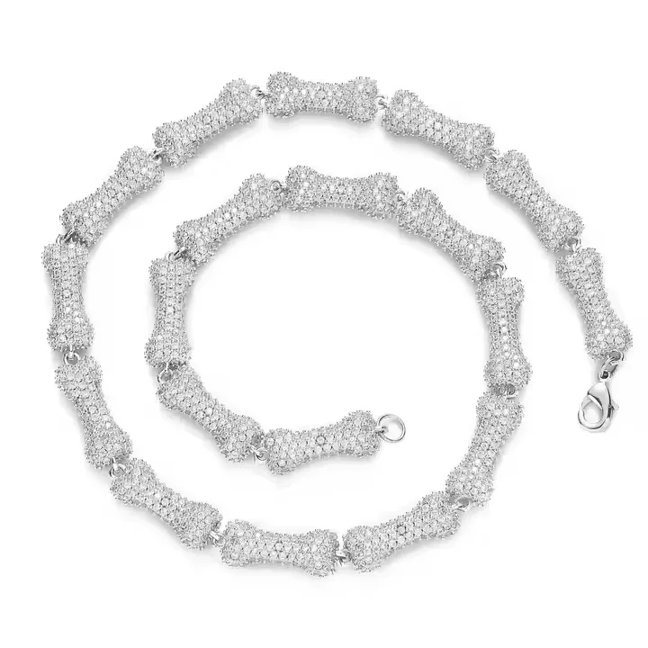 Moissanite Diamond .Luxury Cuban Link Chain Necklace for Men and Women, Iced Out Hip Hop Jewelry for Party and Wedding