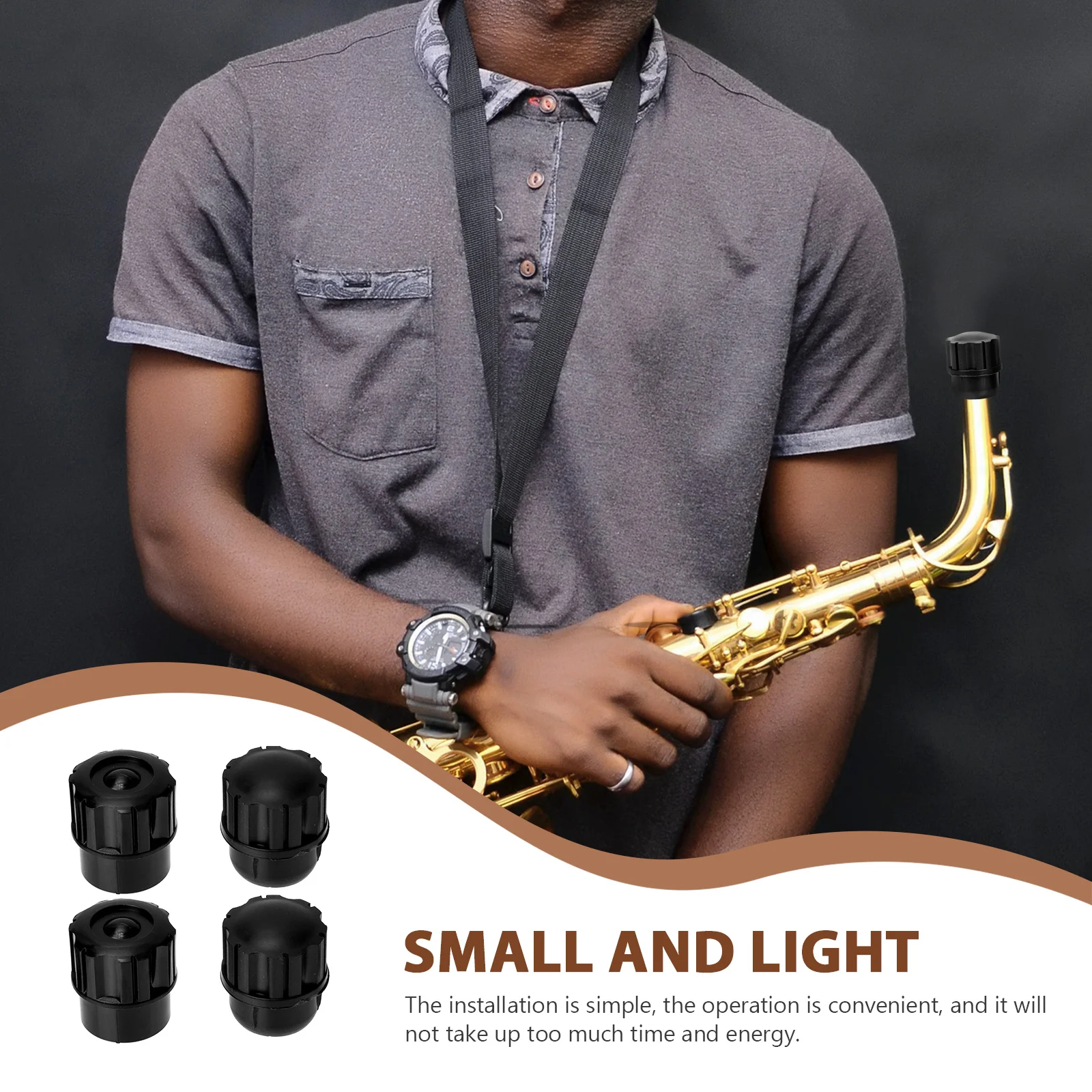 

4 Pcs Saxophone Hat Cap Plug End Plugs Protective Soprano for Replacement Small