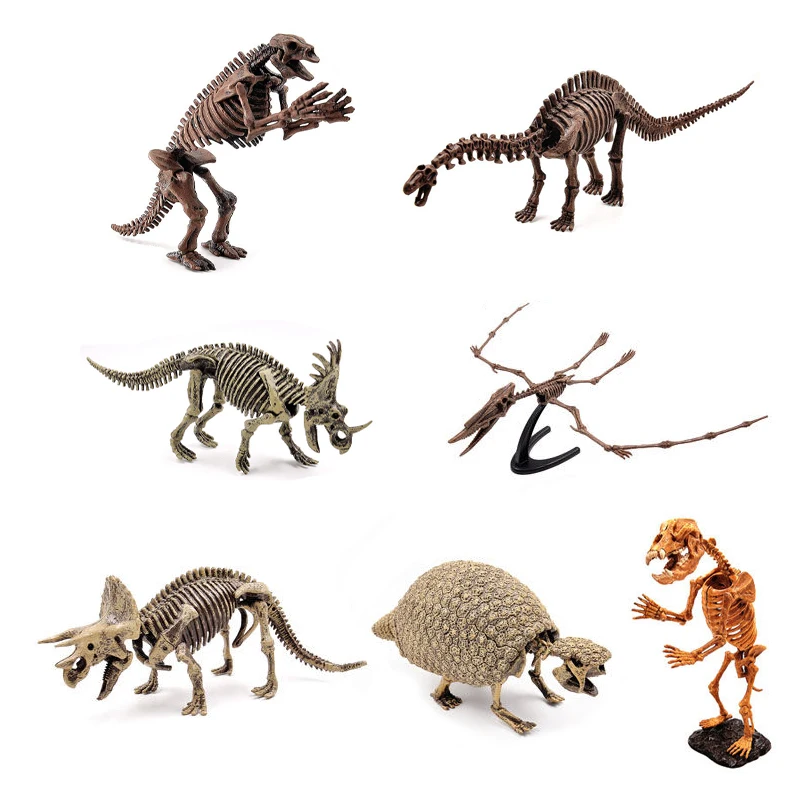 DIY Dinosaur Model Mini Dinosaur Fossil Skeleton Assembling Kit Jurassic World Toys Archaeology Education Animals Toys Set T Rex