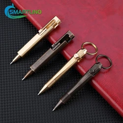 Mini Brass Bolt Action Ballpoint Pen Pocket Signature Pen Self Defense EDC Writing Tool Keychain Student Office School Supplies