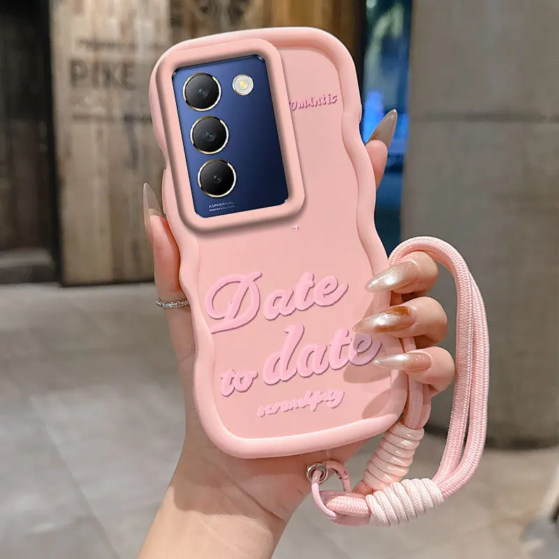 Casing HP vivo V40 SE, V Y T 3 51 33 28 30 53 S Lite, Desain Rapih dan Tali Lanyard, Modis, Fleksibel, Cocok