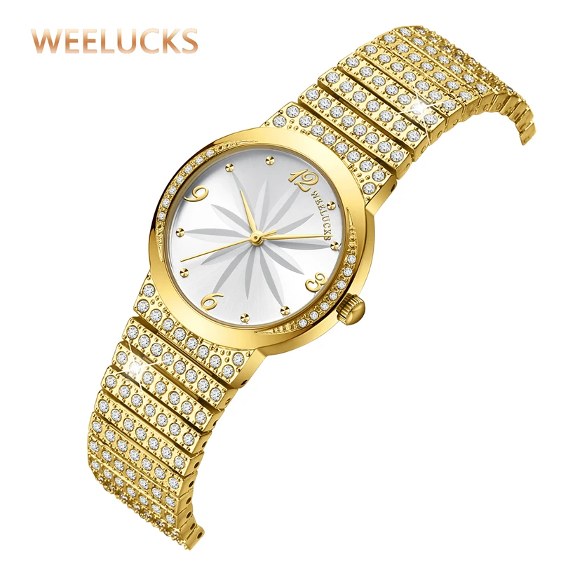 

WEELUCKS 1001 Watch for Woman Fashion Luxury Women's Watch 3ATM Waterproof Stainless Steel Band Quartz Watch for Business Party