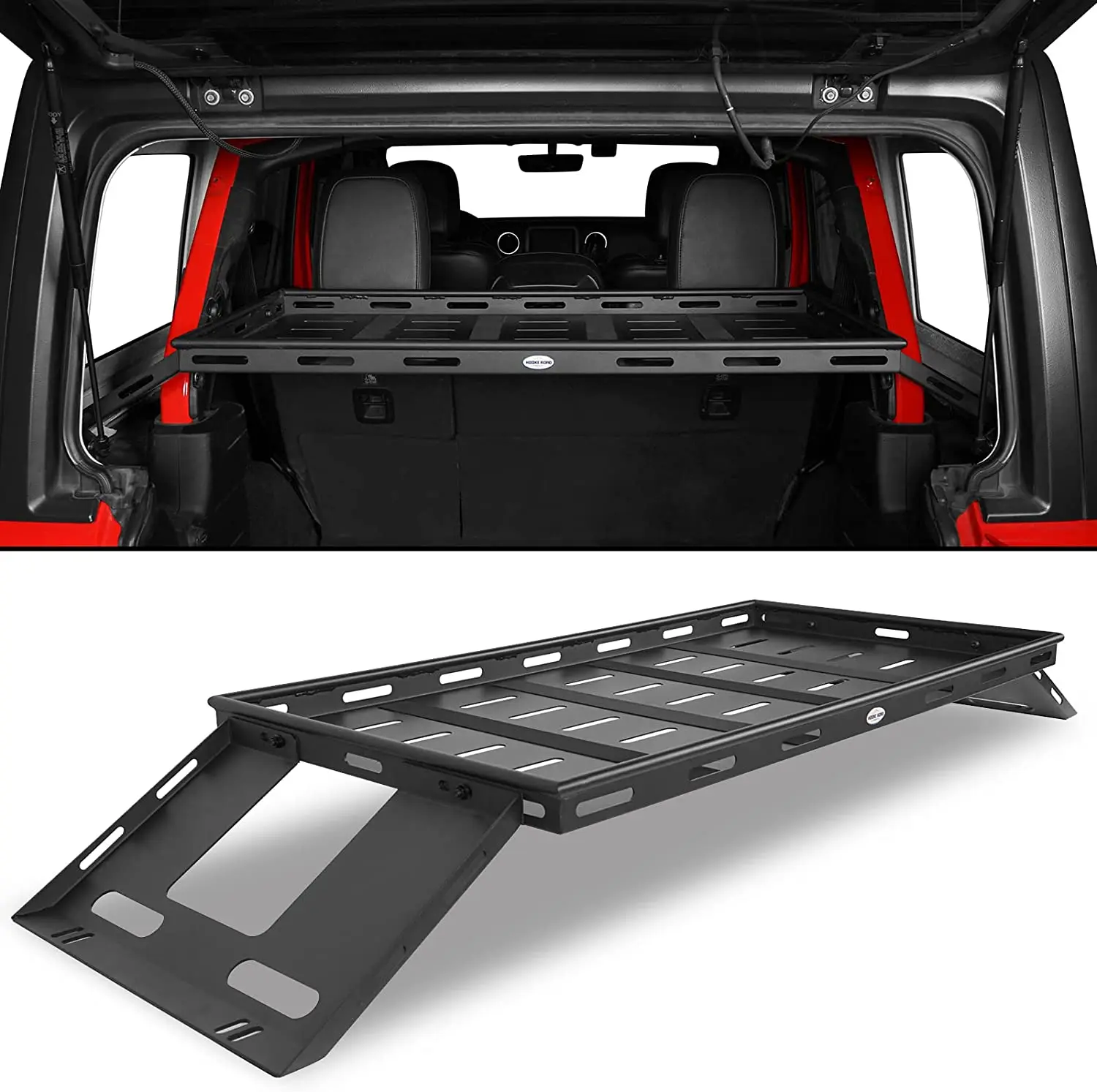 

Rear Trunk Cargo Rack Basket Tray Interior Storage Luggage Carrier for 2007-2023 Jeep Wrangler JK JL Unlimited 4-Door Hardtops