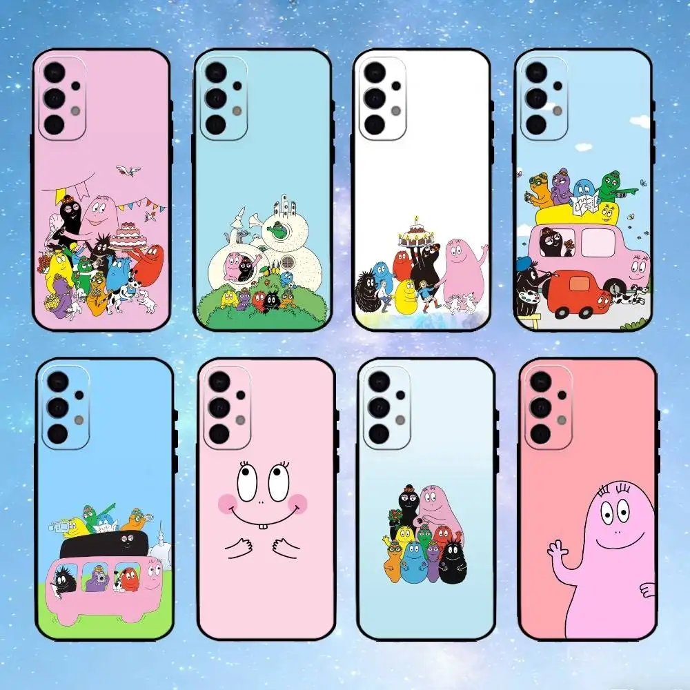 

Cute B-BarbapapaS Phone Case For Samsung S25,S24,S23,S22,S21,S20,Ultra,Plus,FE Black Soft Cover