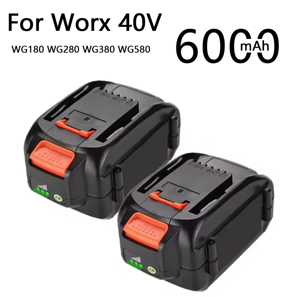 

40V For Worx WA3580 6000mAh Li-ion rechargea battery for WG180 WG280 WG380 WG580 Replacement Cordless Tools Battery