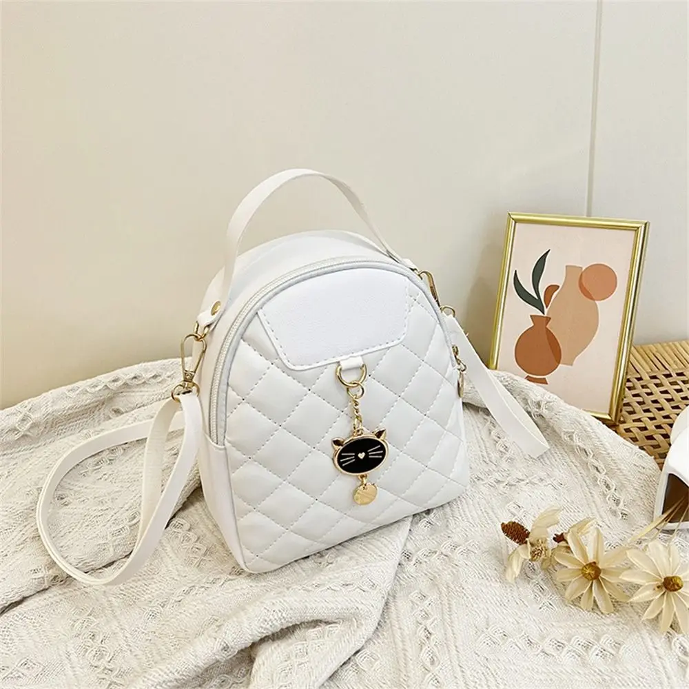 Fashion Small Backpack Women Girls Shoulder Bags Grids PU Leather Bag Mini School Bags Casual Rucksack