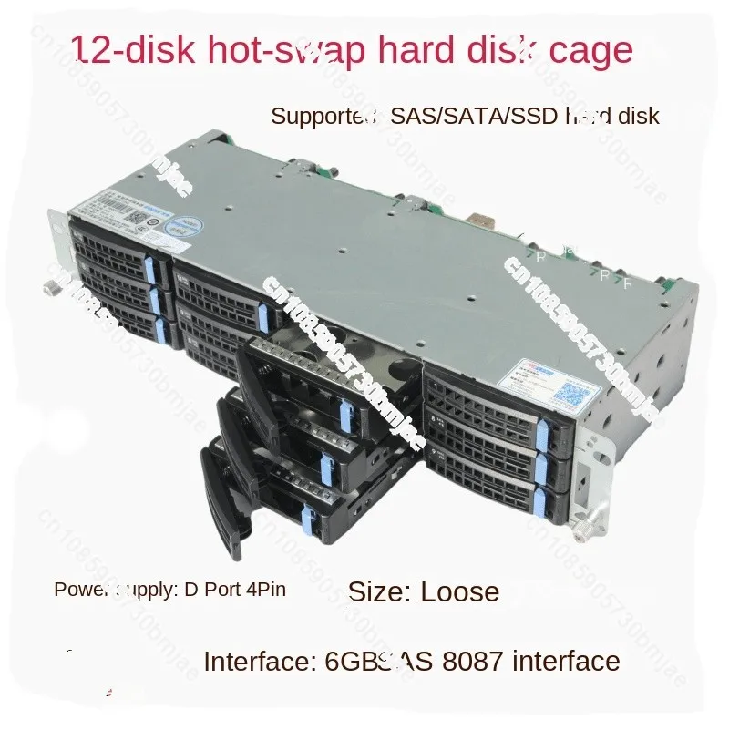 

12 Disk 3.5-inch Hard Disk Cage Hot Plug 8087 Interface D-type 4ping Power Supply SAS/SATA