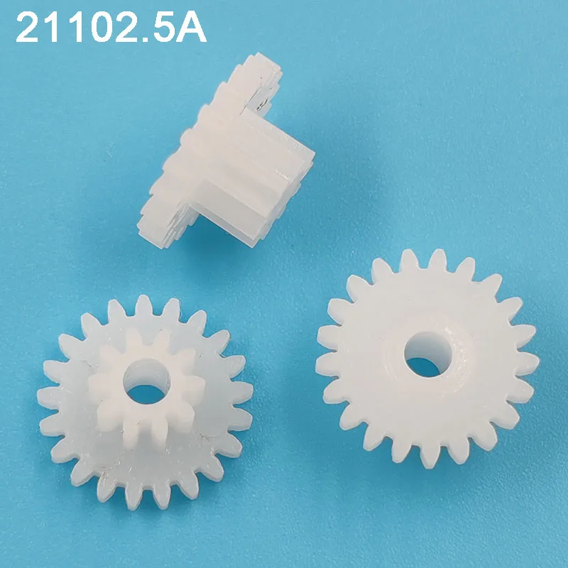 21102.5A 0.5M Gear 11.5mm Diameter POM Plastic Pinion 21 Teeth + 10 Teeth Double Layer Gears 2.45mm Hole Toy Parts 10PCS/lot