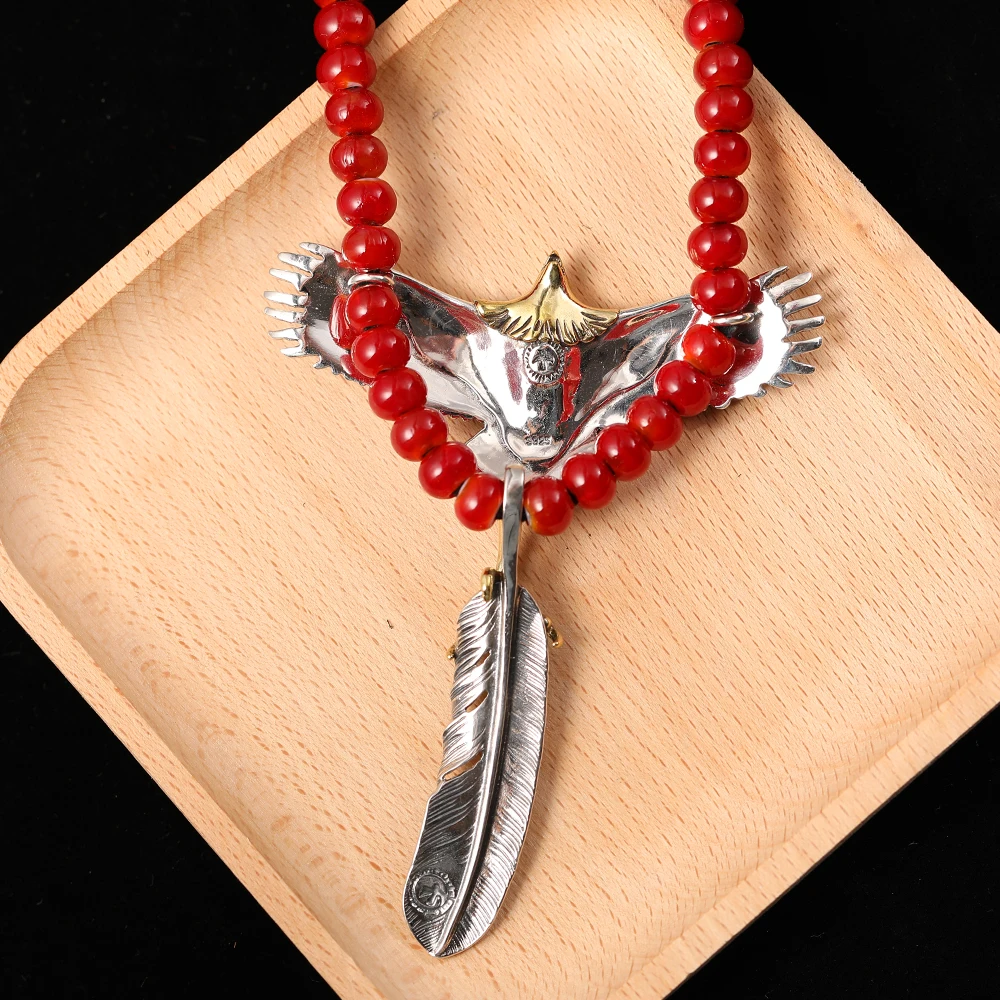 B♭Cla用 Rouge EX Sterling Silver PGP S925 Sterling Silver Takahashi Thai Silver Retro Red Glass Beads