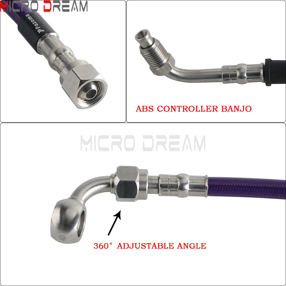 Motorcycle Brake Hose Brake Line W/ ABS Controller Master Cylinder Banjo Adapter For Harley Softail M8 FXLR FXST FLSB 2018-2024 view 5