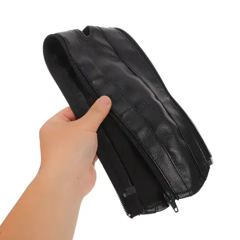 Stroller Handle Cover Black Pu Replacement Zipper Protective Armrest Sleeve For Baby Pushchair Outdoor Walking