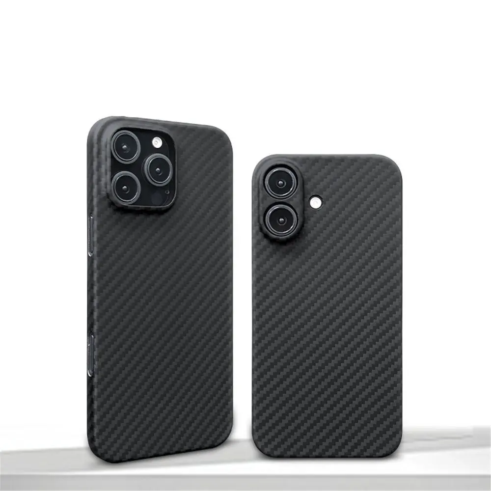 Genuine Real Carbon Fiber Aramid Case For iPhone 16 Pro Max 16 Plus Matte Armor Hard Cover