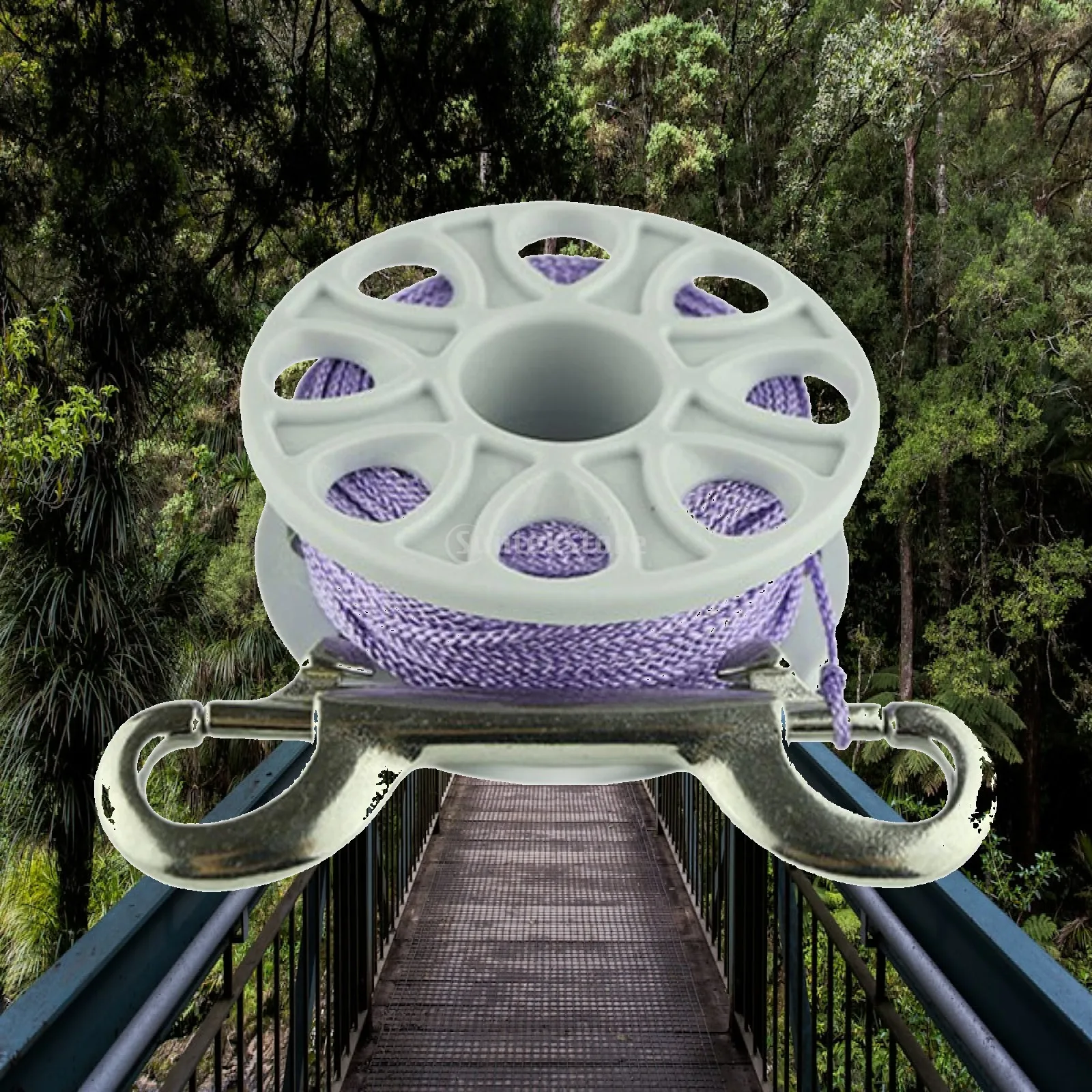 Underwater Diving Finger Spool Compact Nylon Reel Anti Tangle Dive Equipment with Clip for Cave Wreck Scuba Activities