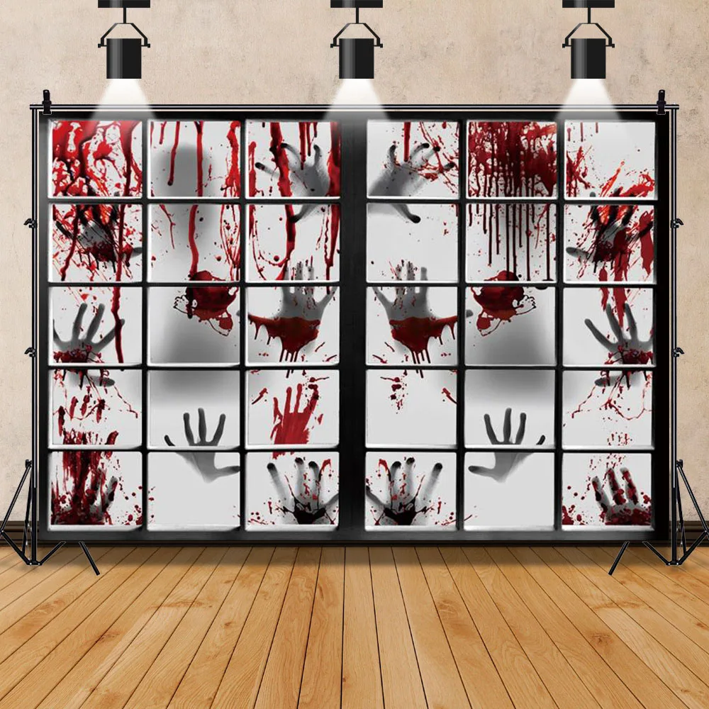 خلفية رشاش دم مخيفة لهالوين ، خلفية تصوير رعب ، تقطير دم أحمر ، ظل شبح ، زومبي ، مصاص دماء ، استوديو
