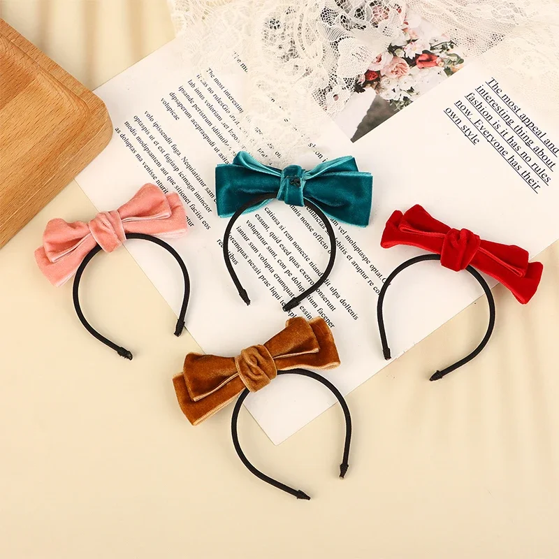 Mini bandeau en ruban à nœud pour poupées, bricolage, cerceau pour cheveux en velours, couvre-chef de mercerisation, accessoires de poupée, plusieurs couleurs
