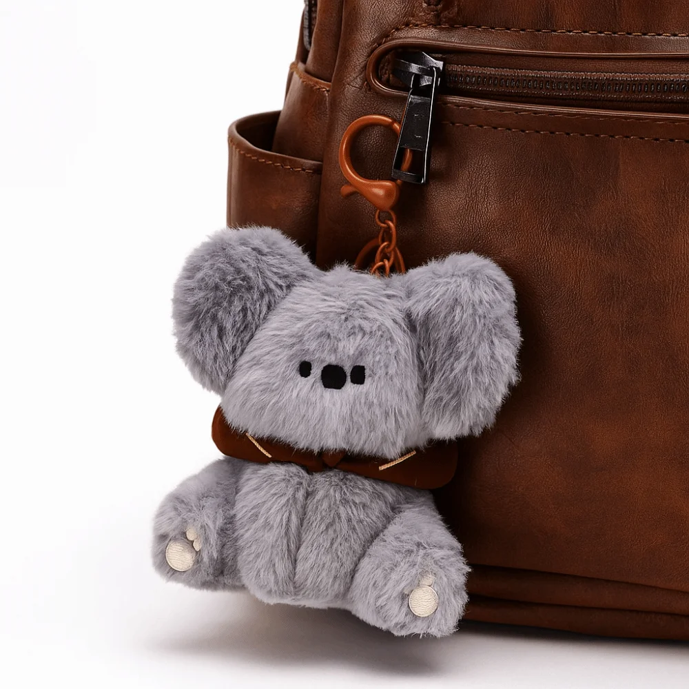 

PP Cotton Koala Keychain Lifelike Fluffy Bear Cartoon Bag Pendant Comfortable Hanging Bear Coala Keyring