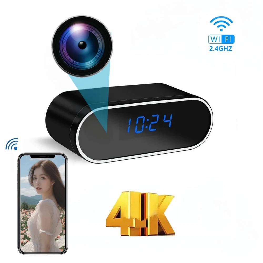 Mini Clock Camera Full HD 1080P Wireless Control WiFi Night Vision DVR Camera Home Monitoring Nanny Video Camera