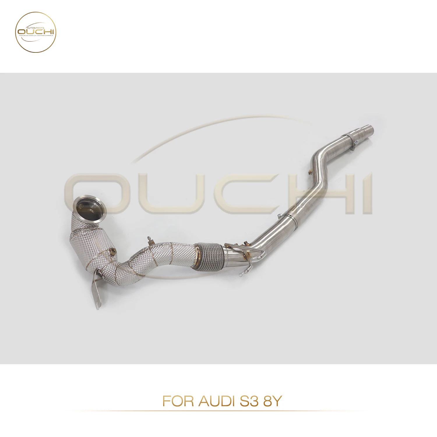 

OUCHI Factory Direct Sales High Performance Downpipe For Audi S3 8Y With OPF Exhaust SS304 With Heat Shield With Catalysis