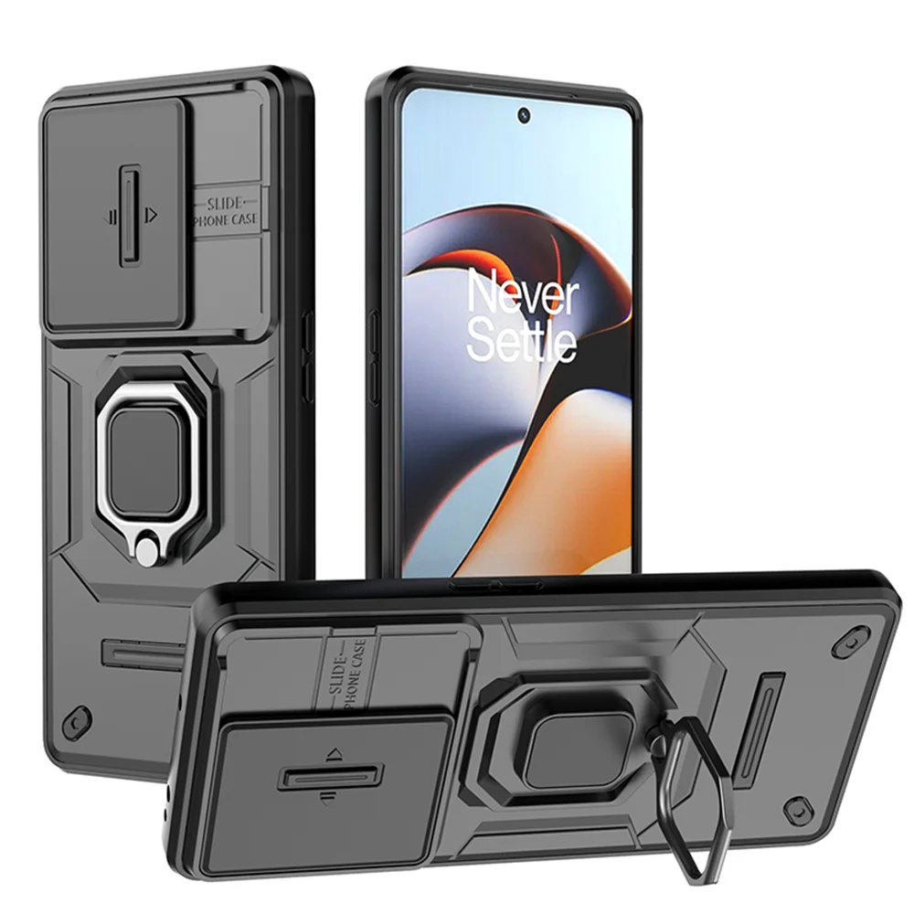 

Military Grade Protection Slide Camera Metal Ring Case for OnePlus 11 11R ACE 2 Nord CE3 CE 3 Lite Shockproof Rugged Armor Case