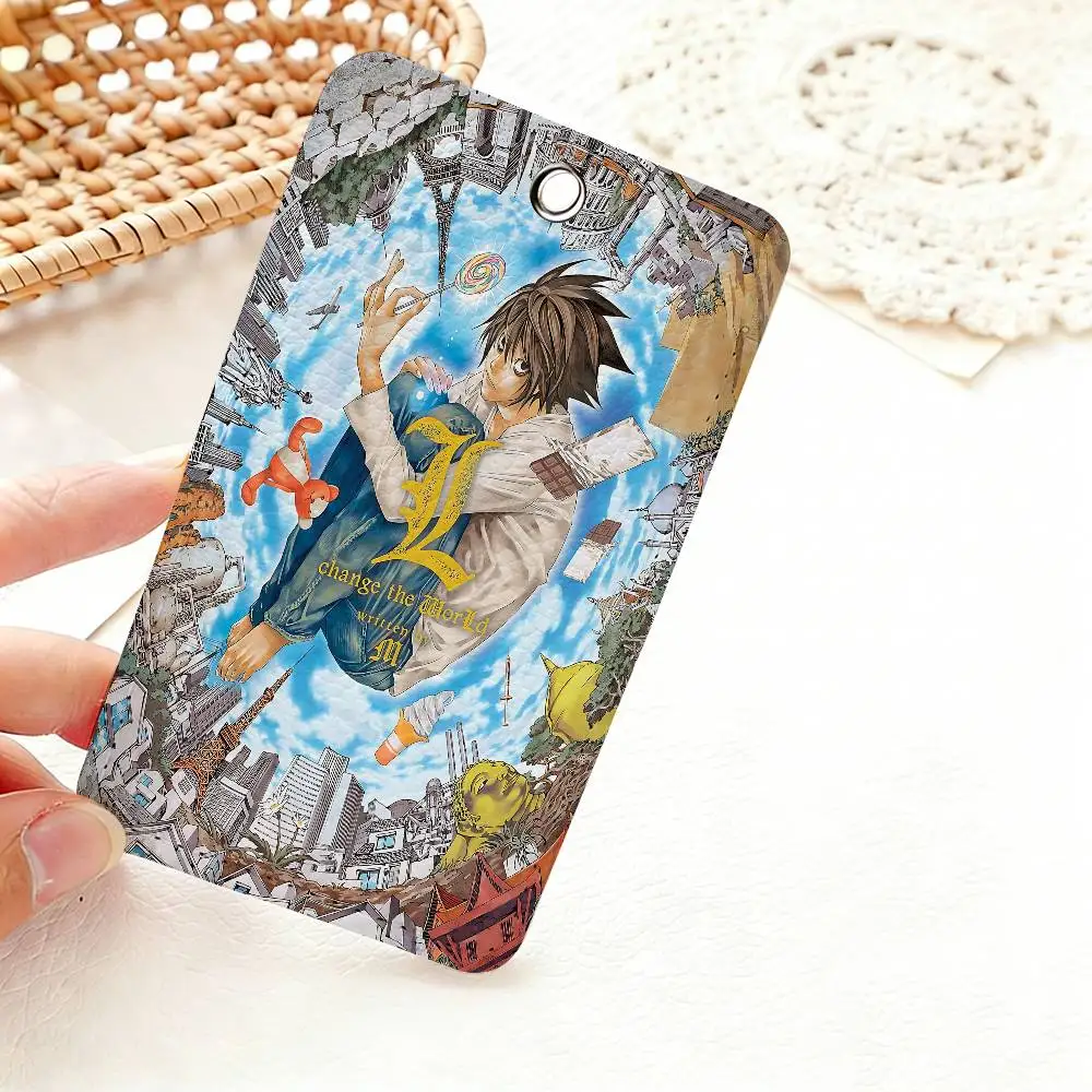 Death Anime Note Rectangle Keychain Card Holder, Badge Credit Card Holder, Student ID Card Holder, Bus Cards Cover