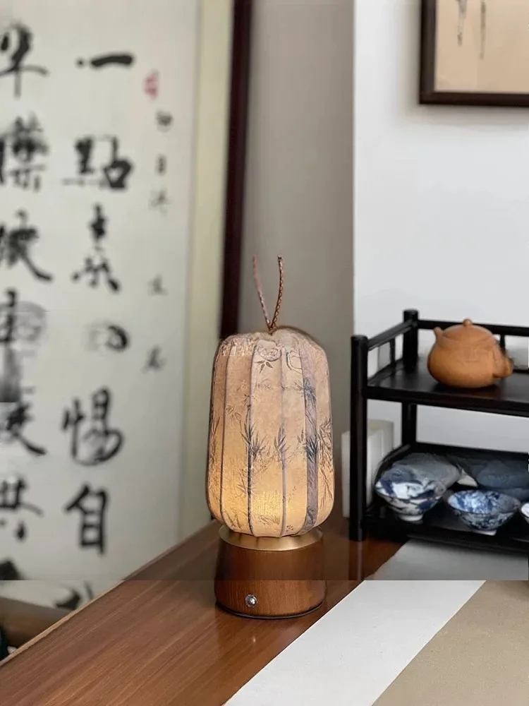 New Chinese Zen Charging Portable Aesthetic Homestay Bedroom Bedside Tea Room Atmospheric Decoration