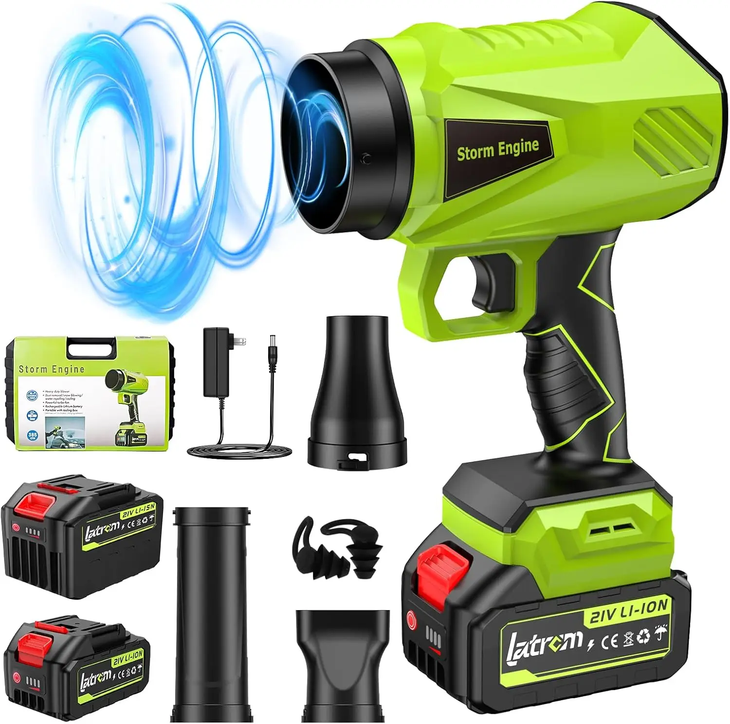 

Cordless Leaf Blower 1000,000 RPM with Battery & Charger, Lightweight Handheld for Patio Car Cleaning