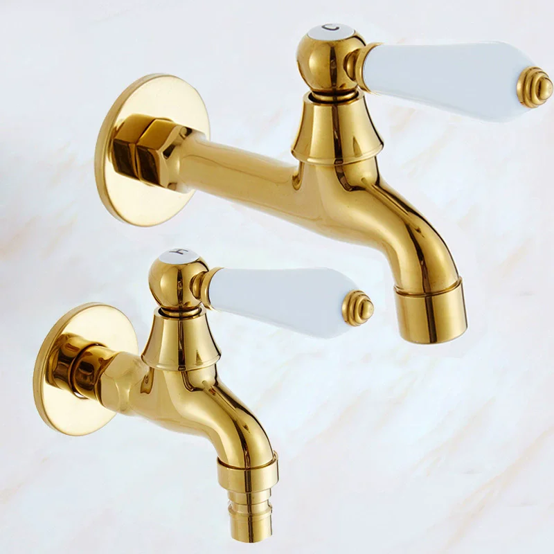 

Tuqiu Gold Washing Machine Faucet Bibcock Faucet Garden Faucet Crane Brass Bathroom Mop Sink Faucets Water Taps Garden