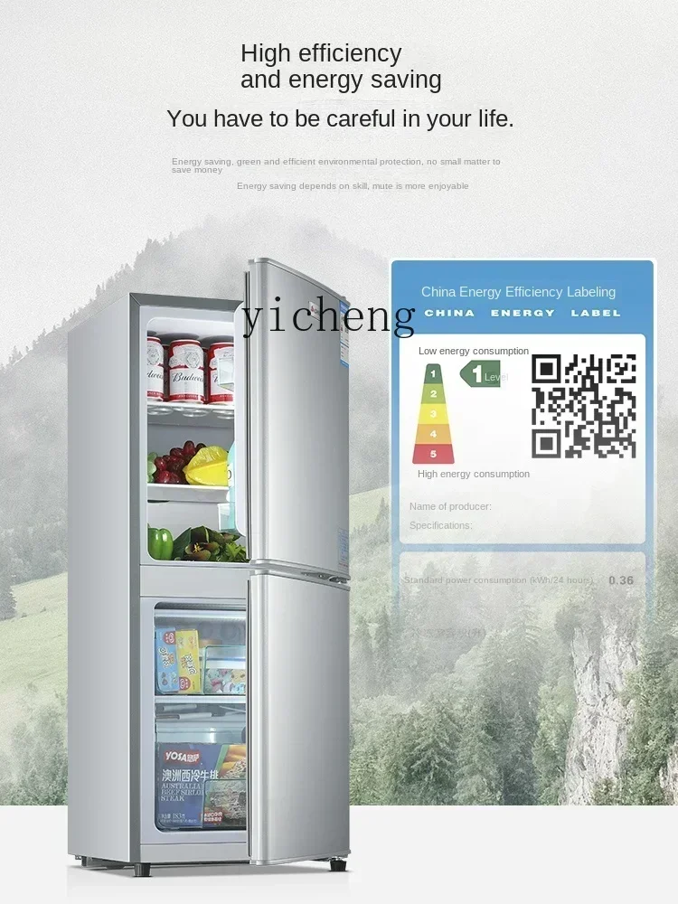 Mini Refrigerator Small Household Mini Dormitory Rental Room Single Two-Person Double Door Refrigerator