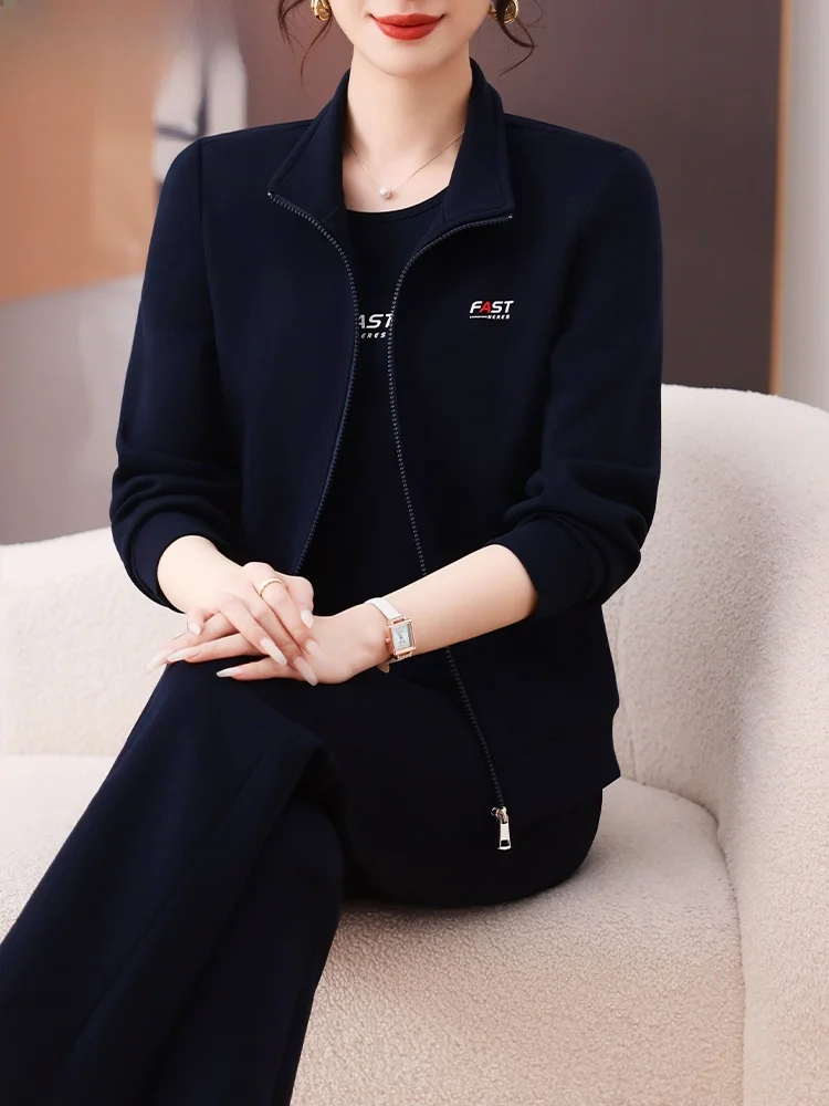 

Красный спортивный костюм для мам: Весенняя мода 2025, новинка, одежда для женщин среднего возраста, большие размеры, верхняя одежда, комплект из двух предметов