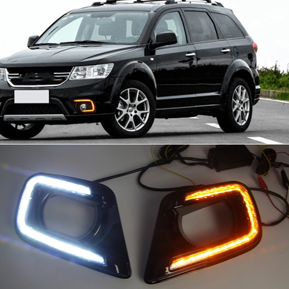 Turn Signal Style Relay and Waterproof 12V LED Car DRL Daytime Running Light with Fog Lamp