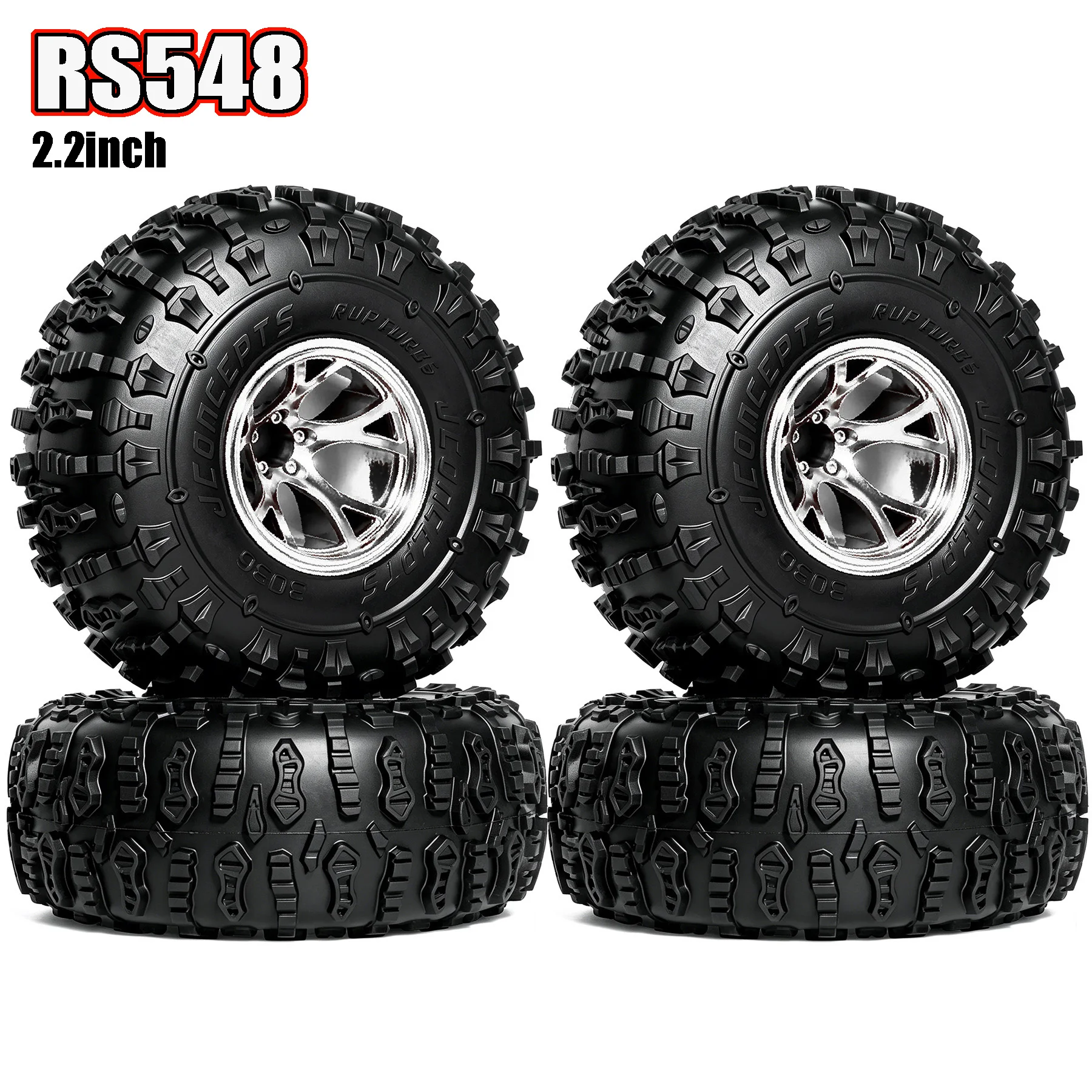 

RED SPIDER 4pcs 2.2 Inch Rubber Tyre 2.2 Wheel Tires 148x65mm For 1/10 Rc Crawler Wraith Trax Rr10 Scx10 Wrangler 2.2 Wheel