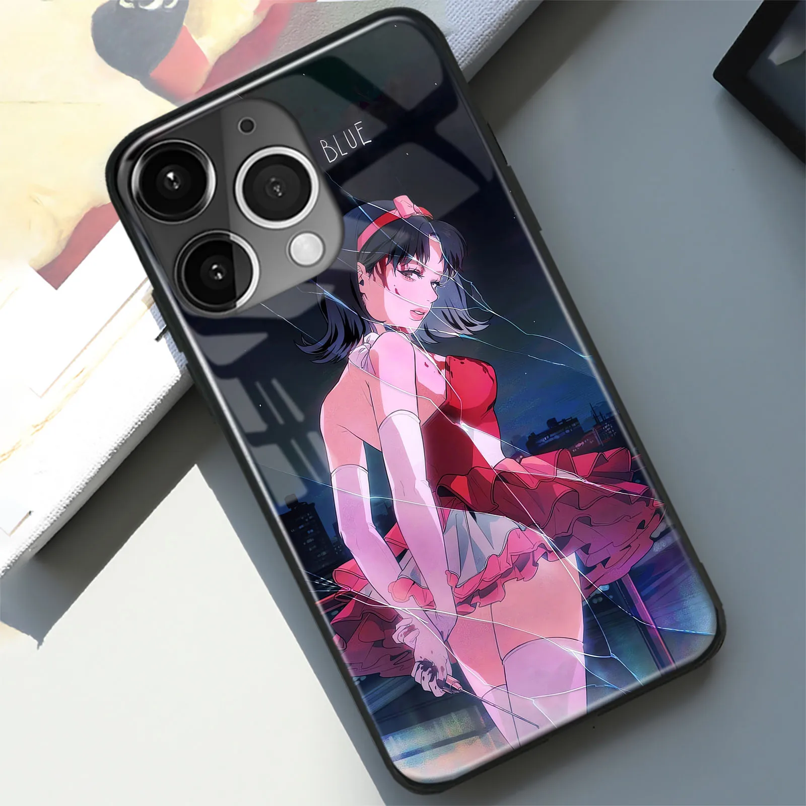 Мягкий силиконовый стеклянный чехол для телефона Mima Kirigoe Perfect Blue манга для iPhone Se3 7 8 14 15 Plus Xr X XS 12 13 Mini 11 14 15 Pro Max