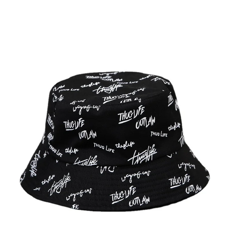 

Bucket Hats Women's Cap Letter Caps Men Adult Casual Sunhats Acrylic Four Seasons Cotton Unisex Black White