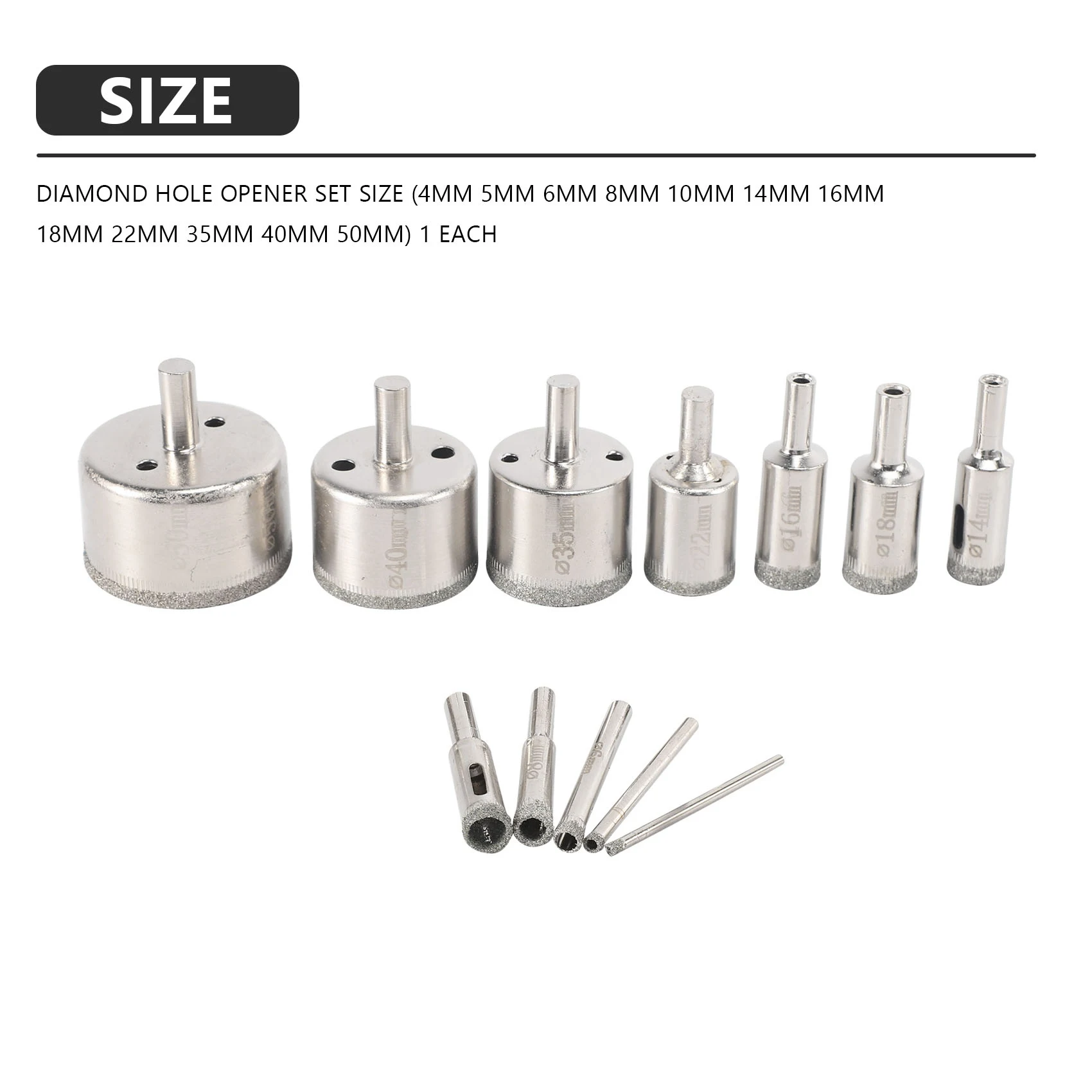 

A76K 12Pcs Diamond Drill Bits Glass Tile Hole Saw Bits Set, Hollow Core Drill Bits, Extractor Remover Hole Saws For Glass, Ceram
