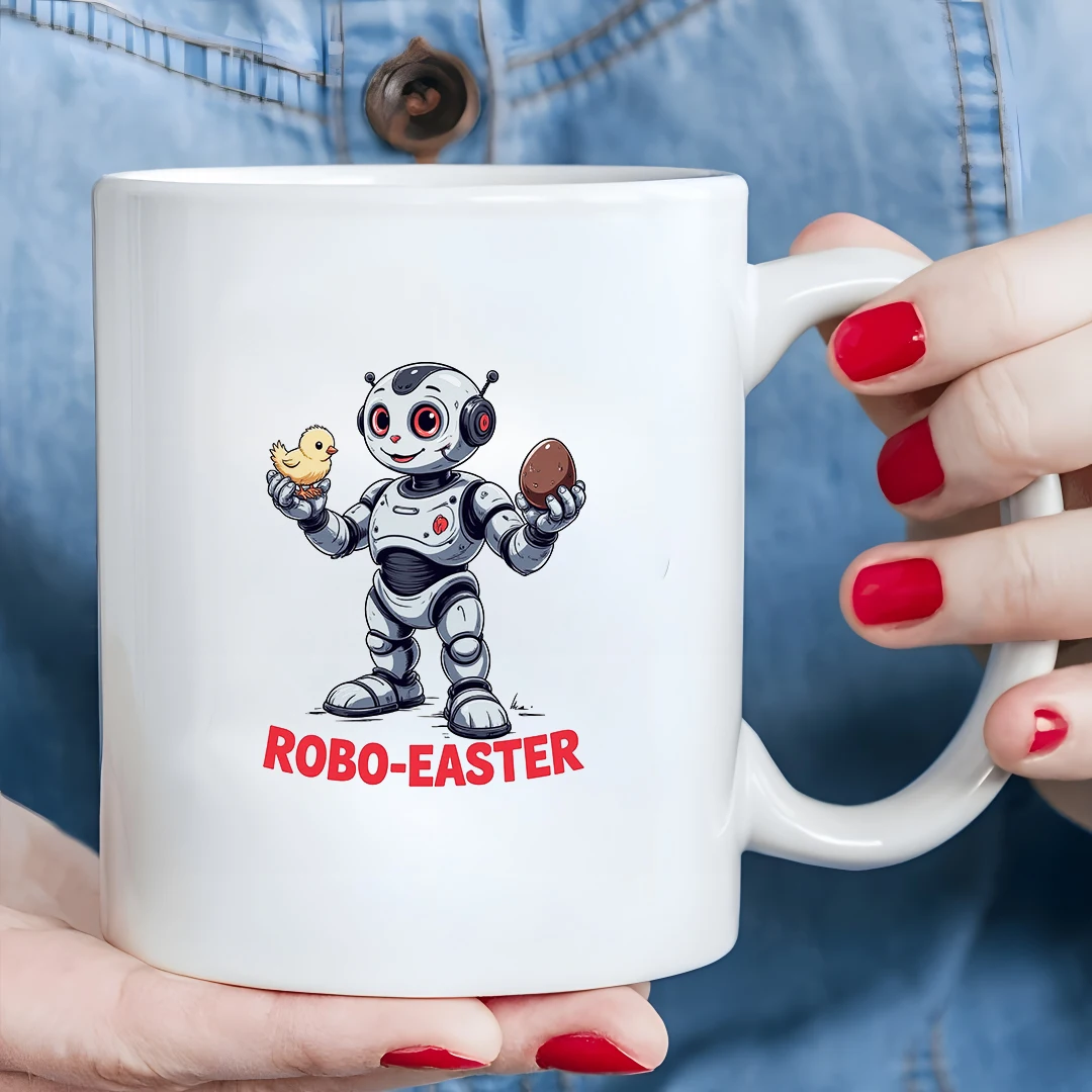 

Cartoon Robot Easter Cup 11OZ Kids Cold & Hot Beverage Cup Robot Chicken Egg Design Christmas Gift Family Office Cup
