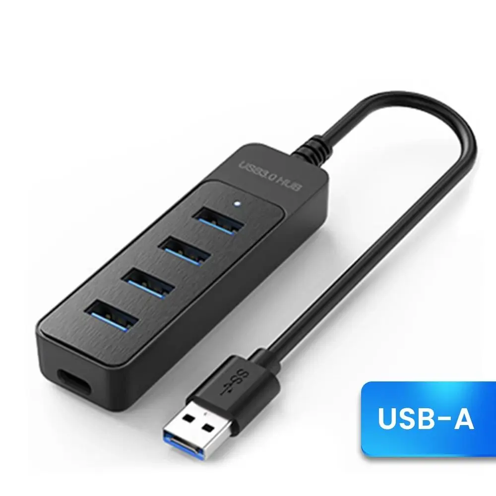 4 Port USB 3.0 Hub with Type C Port Expansion Dock USB 3.0 Splitter High Speed Multifunctional USB Power Adapter Splitter