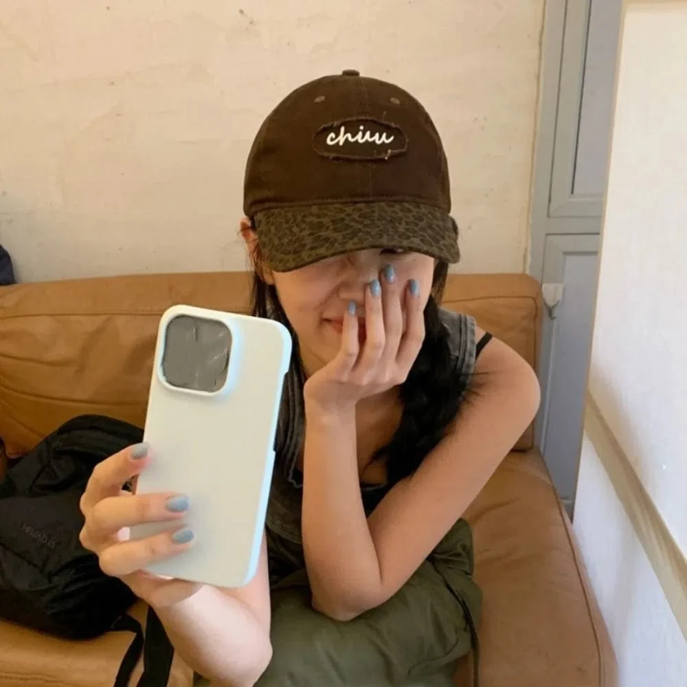 

Винтажная регулируемая бейсбольная кепка с леопардовым принтом, солнцезащитный козырек, повседневная бейсболка с вышивкой, хлопковая фуражка в стиле хип-хоп Y2k для девочек