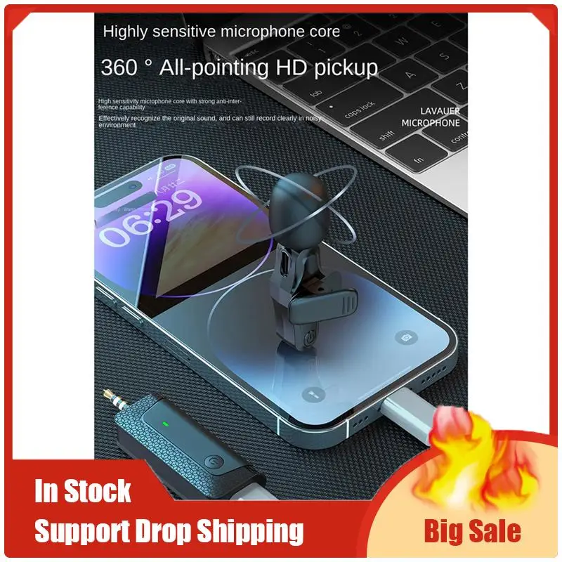 K35pro 무선 마이크 카메라 휴대 전화 녹음 용 라 발리에 마이크 사용하기 쉬운 비디오 스피커 헤드셋