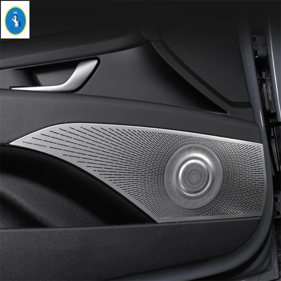 Black / Silver Inner Door Stereo Hood Speaker Audio Sound Loudspeaker Panel Cover Interior Trim For Hyundai Elantra 2021 2022