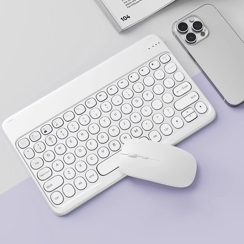 Portable 10 inch Bluetooth Keyboard for iPad Xiaomi Tablet Wireless Keyboard Phone Laptop Accessories Keyboards Spanish English