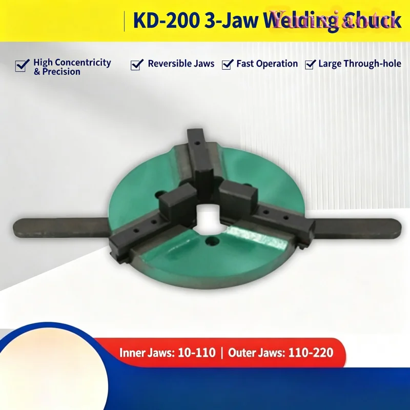 Self‑Centering Welding Chuck KD‑200 KD‑300 Force Clamping Handle for Welding Positioner Industrial Pipe Welding Spare Accessory