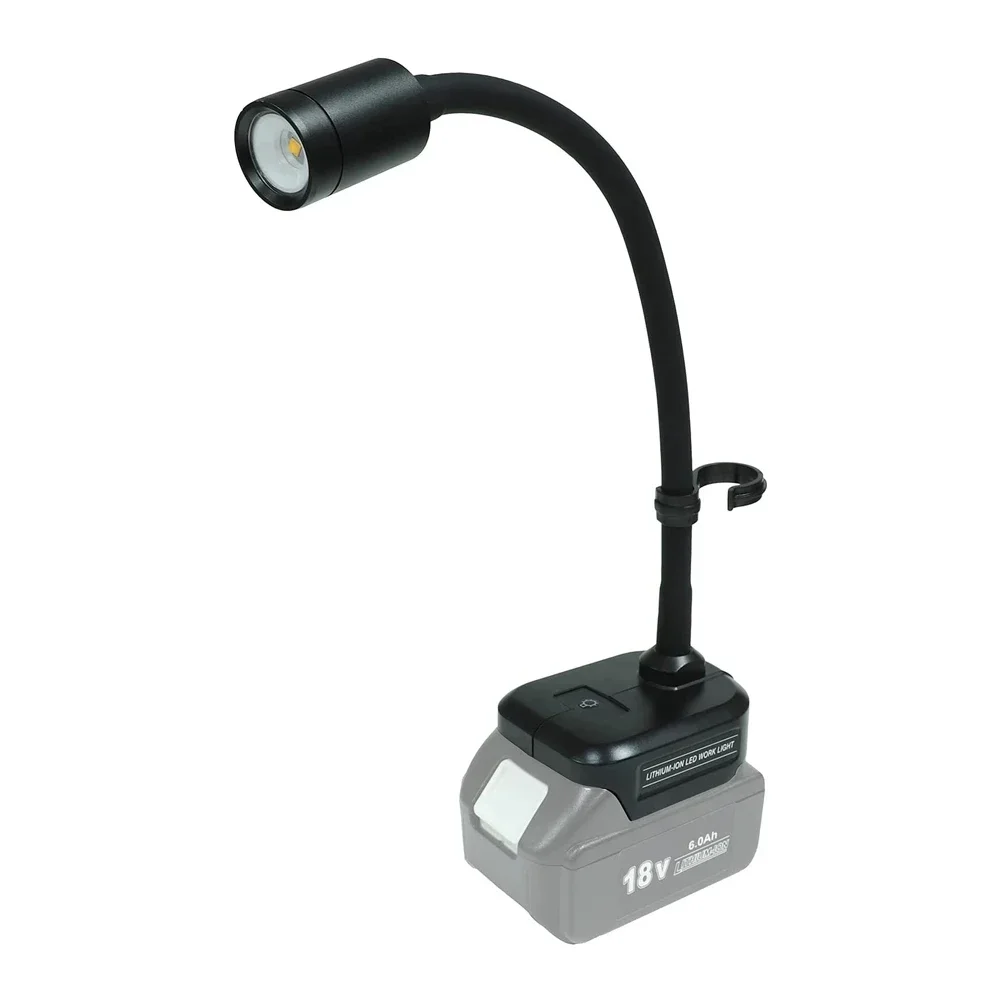 Imagem -02 - Mangueira Lâmpada para Makita Bosch Dewalt Milwaukee Preto & Decker Craftsman Ferramentas de Energia 18v Bateria Lítio Mesa Trabalho Led Luz Portátil