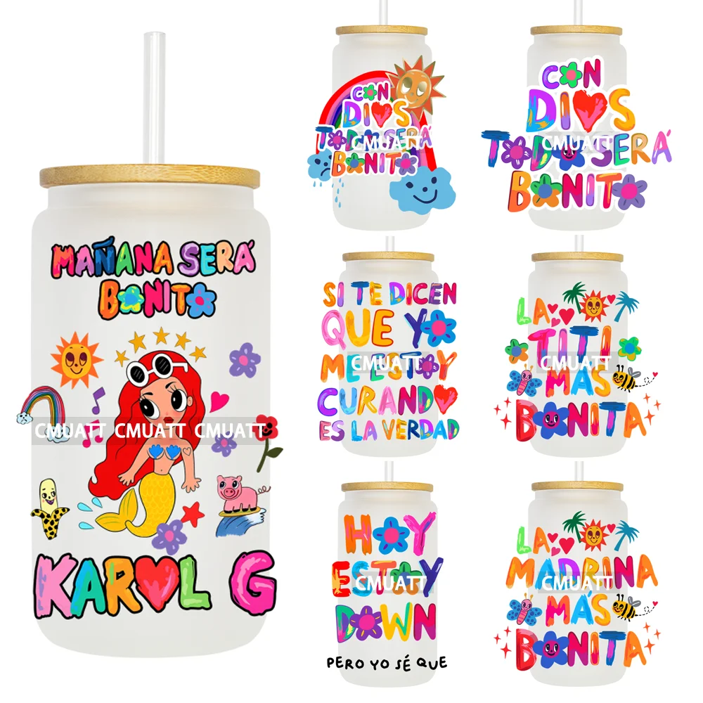 Mexican Culture Beautiful Mermaid La Bichota UV DTF Transfer Sticker Decals For Libbey Cold Cup Mug Tumbler Waterproof DIY Craft