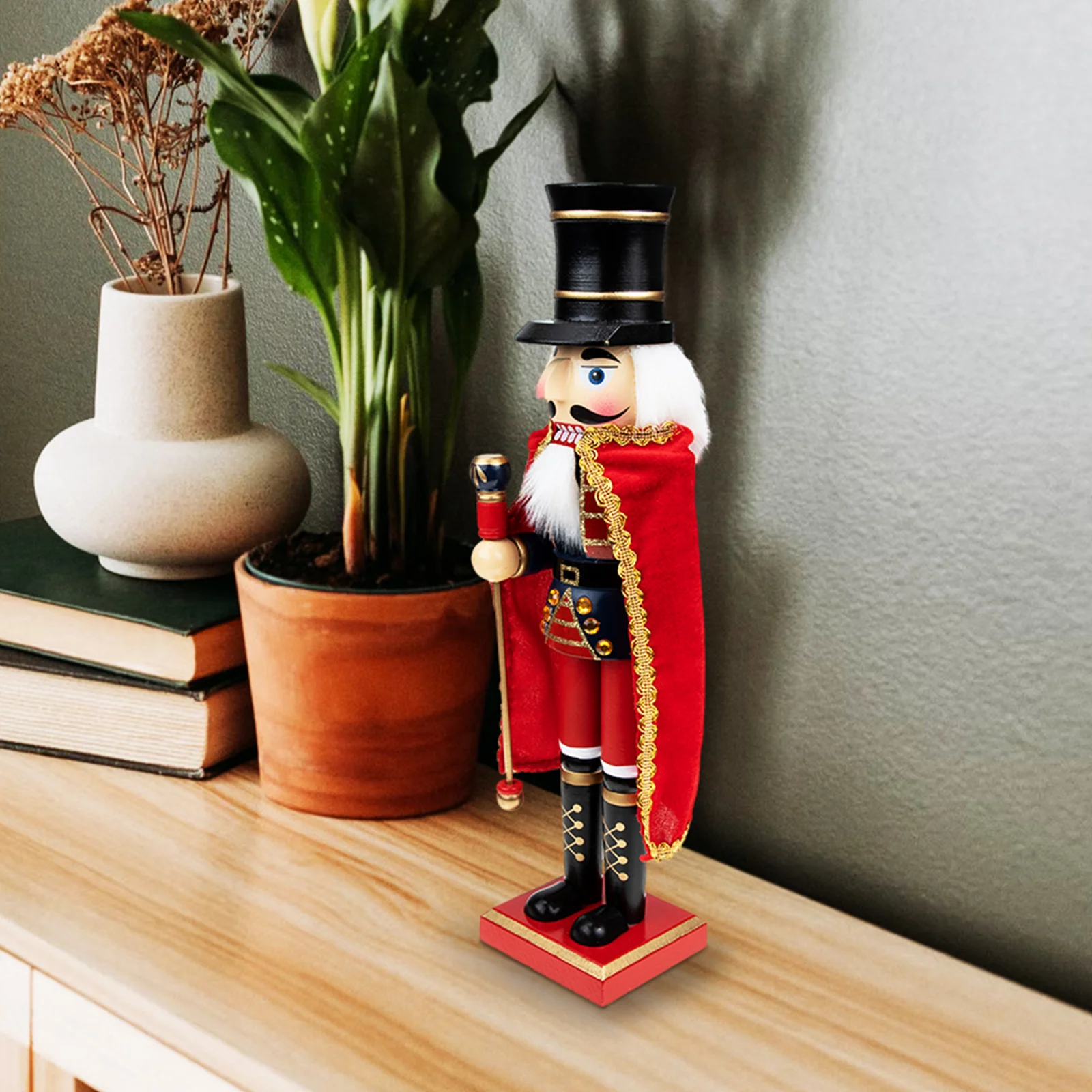 

Christmas Nutcracker Decoration Wooden Nutcracker Bright Hand-Painted Xmas Tabletop Ornament Holiday Festive Desktop Decor