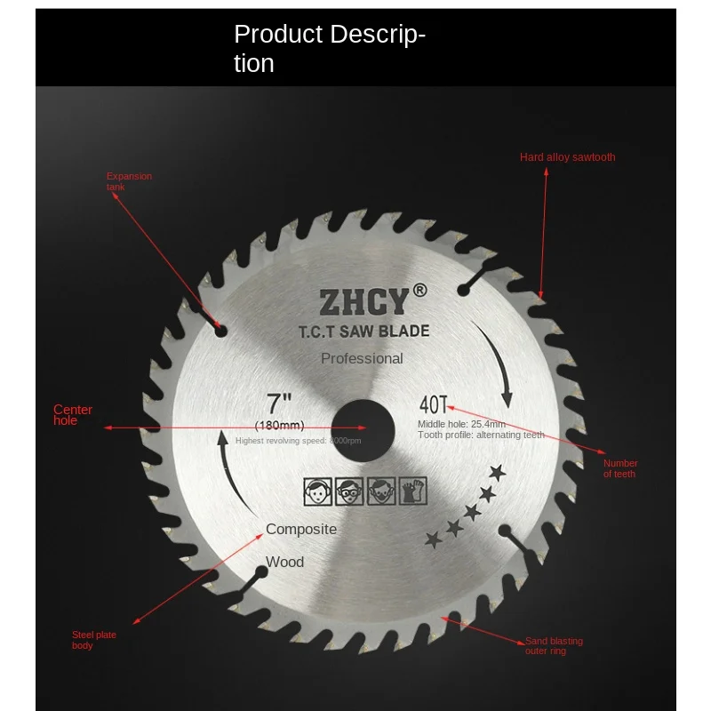 Woodworking decoration grade cutting machine angle grinder cutting blade 4 "7" portable saw electric saw circular saw blade