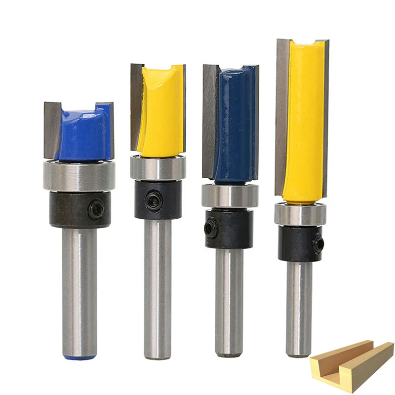 

1/4'' Shank Straight Bit Woodworking Flush Trim Router Bit Bearing Wood Milling Cutter 12.7mm Diameter Carpentry Tools