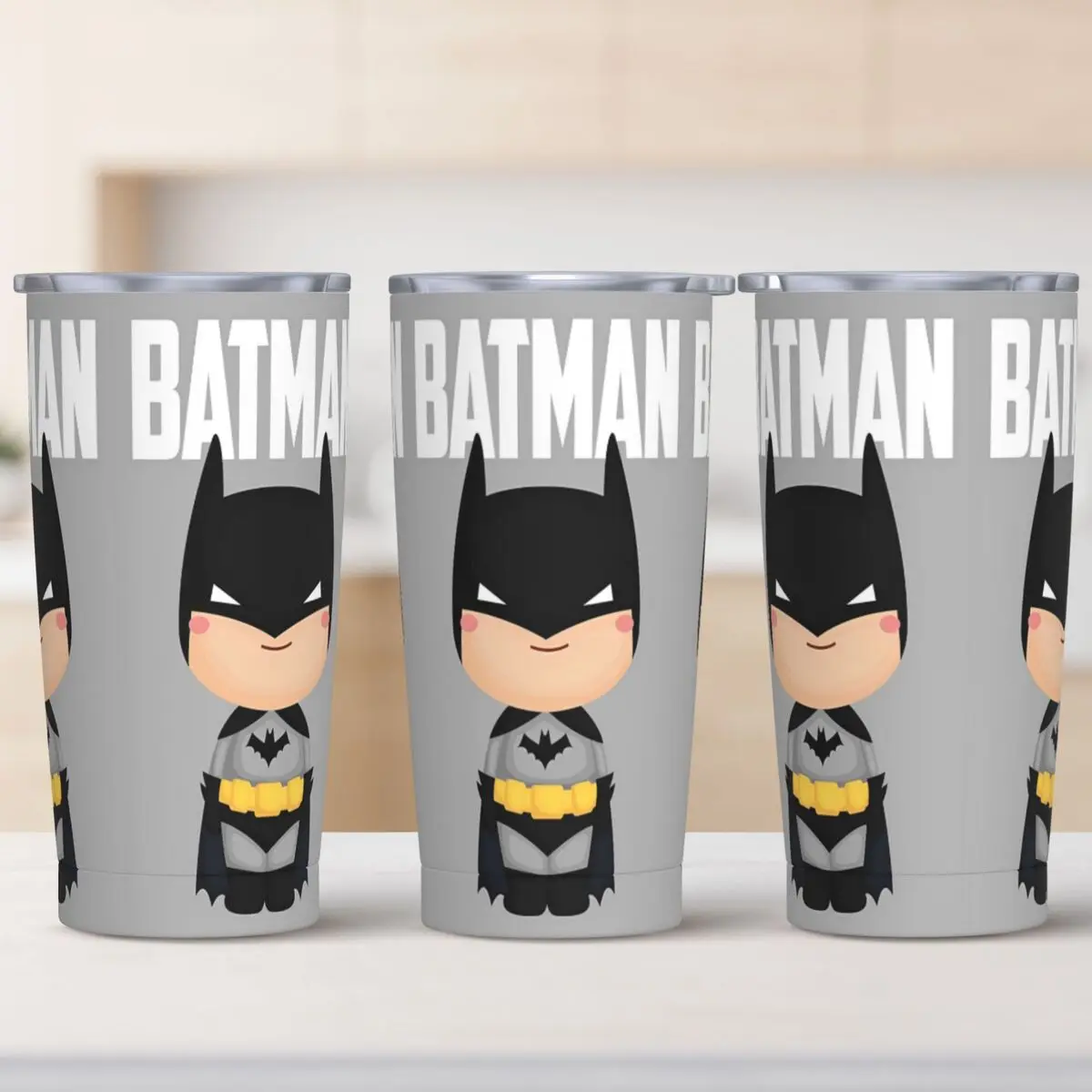 Vaso de acero inoxidable BATMAN Marvel, taza térmica para mantener el calor, tazas de coche frías y calientes, botella de agua con gráfico de playa